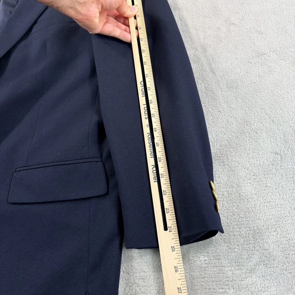 Vintage Brooks Brothers Brooksease Navy Hopsack Gold Button Blazer 44L Made USA